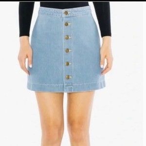 American Apparel NWT Button Front Denim A-Line Skirt Medium